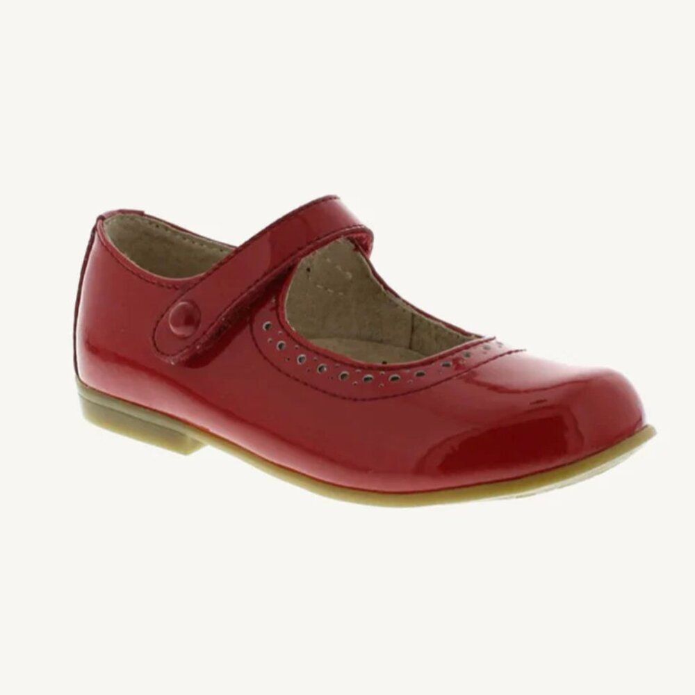 Footmates Emma Patent Leather in Richmond Red Size 1 Big Kid Medium Width
